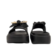 Sunsea Women's Platform Sandals With Bow, Soft Rubber Flip Flops Romantic Style, Non-Slip Beach And Leisure Slippers - màu đen - Xem 4