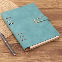 A5 Loose-Leaf Notebook With 80 Sheets, Built-In Horizontal Pages, High-Quality PU Leather Cover, Refillable, Thick Paper, Smooth Writing, Non-Blotting, Suitable For Diary, Student & Teaching - A5 - View 20