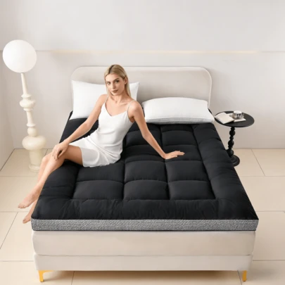 Extra Large Mattress Pad Cover, Super Soft Double Layer Extra Large Mattress Pad Cover, Suitable For Firm Mattress, Mattress Pad Cover With Straps, Super Soft Double Layer, White