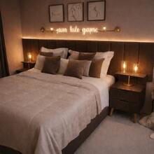 Dubai Modular Headboard Kit For Rectangular Upholstered Box Bed With 20x45 Cm Plate - Café integral - Ver 1