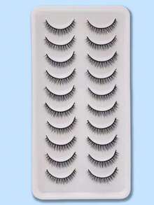 10 Pairs Criss-Cross Messy Eyelashes - Black - View 8