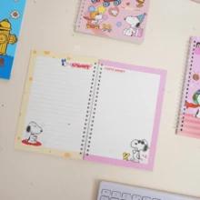 1 cuốn vở Snoopy A5 dạng lò xo xoắn, giấy màu, kẻ ngang, sổ tay, vở ghi chép cho học sinh (kiểu ngẫu nhiên) - Nhiều màu - Xem 5