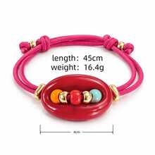 1pc Niche Design Dopamine Colorful Beaded Pig Nose Woven Adjustable Bracelet, Suitable For Women's Daily Wear - Beaded Pig Nose Bracelet - View 5