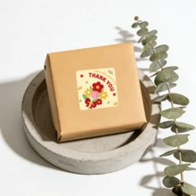 300pcs Floral Design Sealing Stickers Roll - Adhesive Labels Suitable For Candy Bags, Cookie Boxes, Valentine's Day Gifts And Party Favors - P-06 (300pcs) - View 6