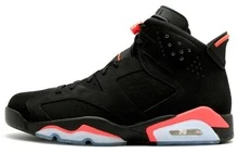Jordan 6 Retro Infrared Black GS Black And Red - Black and Red - View 1
