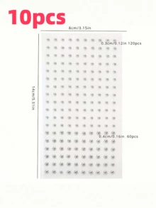 一套180件防水假穿孔饰品，包括自粘唇环、眉环、鼻环和肚脐环 - 彩色 - 查看 16