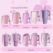 Dây đeo vai có thể điều chỉnh, phù hợp với bình nước 30oz, 40oz, 24oz và 32oz. - Ba lỗ + dây thừng dài 130cm - Xem 2