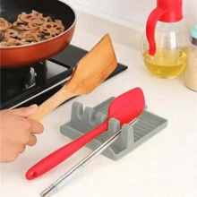 1 cái Giá đỡ thìa/muỗng đa năng bằng silicon, giá đựng dụng cụ nhà bếp, hộp đựng đồ dùng nhà bếp đa dụng (14.5*13cm) - Xem 2