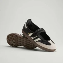 Adidas Samba Jane White Black Gum Women's JR1402 | Retro Heritage Style, Timeless Silhouette - 深灰色 - 查看 3