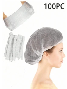 5/20/50/100pcs/Pack Disposable Dome Caps, Unisex Non-Woven/Transparent Hair Covers, Shower Caps, Suitable For Cosmetics, Beauty, Kitchen, Food Factory, Workshop, Unisex, Breathable Design, High-Quality Protective Headwear, Summer, Beach, Vacation, Travel - Multiple Styles - View 1