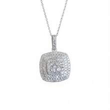 White Gold Diamond Necklace Round Cut Luxury Style For Daily Women's Fashion Jewelry Tarnish Resistant Hypoallergenic Nickel Free Lead Free Lightweight [XL395] - Bạc - Xem 1