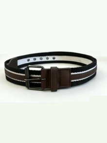 Cinto masculino de lona, estilo vintage streetwear coreano, ideal para usar com jeans, fivela retangular versátil, cinto longo de lona unissex para estudantes e uso diário. - Multicolorido - Ver 8