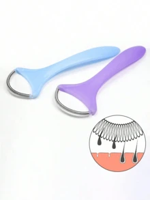 Stainless Steel Spring-Loaded Women's Portable Facial Hair Remover Tool, Suitable For Removing Excess Hair On Upper Lip, Chin, Cheeks And Eyebrows, Utilizing Gentle Yet Effective Spring Technology, A Helpful Beauty Care Tool For Women - A - View 3