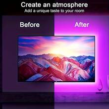 LED Light Strip With A 44-Key Remote Control, Supporting Remote Control Via App, Music Synchronization, Timing Function, Multi-Color Adjustment. Suitable For Decoration In Bedrooms And Living Rooms, Essential Lighting For Festive Parties. - ánh sáng đa sắc - Xem 2