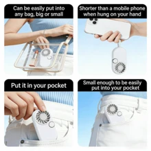 可充电便携式迷你电风扇，数码手持涡轮风扇，1200mAh电池 - 多色 - 查看 10