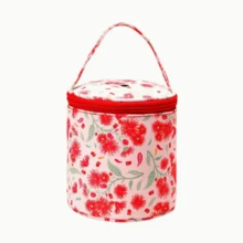 1pc Red Dandelion Floral Pattern Fabric Yarn Storage Tote Bag, Multiple Styles Available, Suitable For DIY Knitting Projects, Crochet, Sewing Accessories Storage - Perfect For Craft Enthusiasts - Red Dandelion Print - View 6