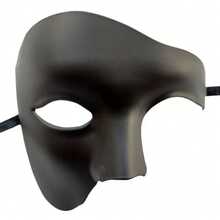男士半臉面具，化裝舞會派對道具，萬聖節威尼斯風格面具附綁帶，適用伴郎與新郎，婚禮服裝套裝，化裝舞會穿搭，精湛工藝，派對與婚禮優雅配件 - 彩色 - 查看 6