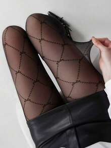 Quần legging nữ màu đen in họa tiết nơ đan chéo - Họa tiết nơ dệt và chất liệu co giãn, kiểu dáng lãng mạn, phù hợp cho các buổi hẹn hò, thời trang thường ngày và trang phục đi nghỉ mát. - màu đen - Xem 6