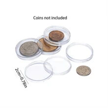 50pcs Transparent Plastic Coin Display Cases, Coin Collection Holders, Coin Storage Boxes [Coins Not Included] - Blue and White - View 3