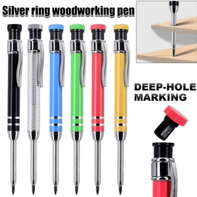 1 Long-Mouth 42mm Aluminum 2.8mm Woodworking Pencil, Available In Black/Silver/Red/Green/Blue/Yellow Colors. It Has A Built-In Pencil Sharpener And Writes Smoothly. It Is Suitable For Marking Deep Holes And Engineering Drawings. It Is Very Suitable For Architects, Carpenters And DIY Enthusiasts For Marking And Drawing (1pc)