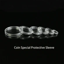50pcs Transparent Plastic Coin Display Cases, Coin Collection Holders, Coin Storage Boxes [Coins Not Included] - Blue and White - View 2