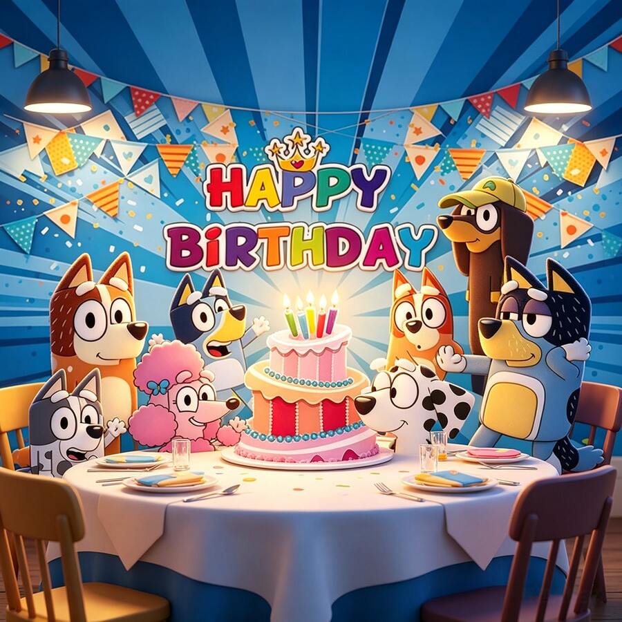 1件主题生日派对背景装饰,摄影道具帘幕海报背景横幅(随机款式),非常适合生日派对装饰背景 - 彩色 - 查看 1