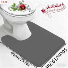 1pc Of Bathroom Toilet Floor Mat, Fluffy Bath Mat - Shaped Carpet, Soft And Comfortable Floor Mat, Thick, Suitable For Bathroom Toilet U-Shaped Foot Mat, Super Absorbent And Anti Slip, Suitable For Bathrooms - Machine Washable - U Solid Color - View 22