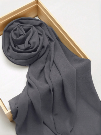 1 pièce Foulard chiffon polyvalent décontracté minimaliste de couleur unie pour femmes