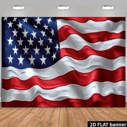 1 pieza Bandera americana 2D vibrante para colgar, de poliéster, adecuada para Navidad, bodas, fiestas, eventos patrióticos, sin necesidad de electricidad, resistente a la intemperie, para uso en exteriores
