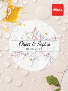 1-120 Miếng Nhãn Dán Đám Cưới Tùy Chỉnh: Nhãn tròn cá nhân hóa. Có thể chỉnh sửa hoàn toàn với văn bản. Những nhãn dán này đều chống thấm nước và chống dầu. - Nhiều màu - Xem 12