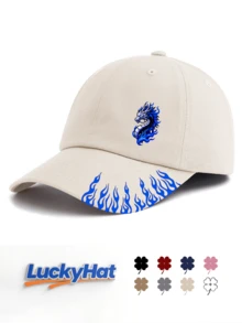 1 Pc Classic Baseball Cap - Blue Flame Dragon & Wolf Totem Print - Available In Multiple Colors - Adjustable Cool Streetwear Hip Hop Dad Hat For Men,Summer,Beach,Holiday,Festival,Travel - Multicolor - View 14