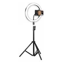 Lincky 10-Inch LED Ring Light With Tripod. Portable, Black Frame. Ring Light For Selfies. Features Power Control, Warm/Cool Light Settings, And Adjustable Light Intensity Levels. - View 2