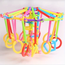 100/200/300 peças Conjunto de Blocos de Construção de Varinha Mágica - Brinquedo Educativo de Construção para Crianças, Promove Desenvolvimento Sensorial e Cognitivo, Inspira a Imaginação, Conjunto de Engenharia, Múltiplas Cores e Formas, Presente Ideal de Aniversário e Festa - Multicolorido - Visão 6