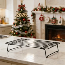 Giá làm mát bằng dây thép chịu lực, có thể xếp chồng và gấp gọn, kích thước 40x25cm - Khay lưới đa năng dùng cho lò nướng, thích hợp để nướng bánh, làm nguội bánh ngọt, sấy khô trái cây, vừa với nửa khay nướng, bộ 3/6 chiếc (Màu đen) - 40x25cm Một kích cỡ phù hợp với tất cả - Xem 2