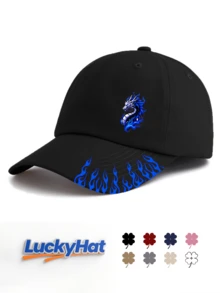 1 Pc Classic Baseball Cap - Blue Flame Dragon & Wolf Totem Print - Available In Multiple Colors - Adjustable Cool Streetwear Hip Hop Dad Hat For Men,Summer,Beach,Holiday,Festival,Travel - Multicolor - View 7