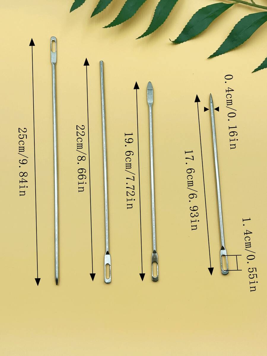 4毫米粗大眼编织针，一端带大孔方便穿线，另一端扁平/尖头，用途广泛，可用于编织毛衣、缝纫纱线、穿蕾丝/绳子、服装修补、DIY手工制作。 - 大長針 - 查看 1
