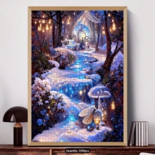 1000片拼图，50*70厘米/19.7*27.6英寸，拼图工艺品，马赛克装饰墙画，适合初学者，大型艺术装饰品，适合家居客厅办公室装饰，母亲节新年复活节礼物【不含框】 - 彩色 - 查看 9