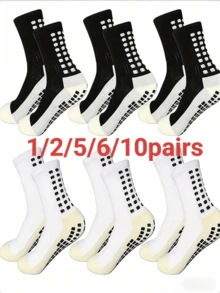 4/5/6双装男士户外运动高性能袜子，增强抓地力，吸湿排汗透气面料，适合足球、篮球、跑步等运动 - 彩色 - 查看 11