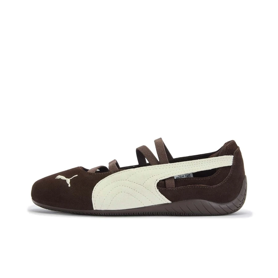 Giày búp bê PUMA Speedcat, kiểu Mary Jane, thoải mái và đa năng, đế bằng, màu bạc ánh kim, cổ thấp, giày thường ngày, dành cho nữ, màu nâu.