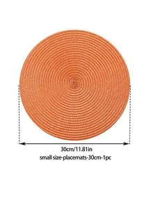 Bộ 4/6 tấm lót bàn tròn màu cam, chất liệu PP, tấm lót bàn tròn dệt, tấm cách nhiệt, thảm trang trí, thảm trải bàn, tấm lót bàn chống nhăn, thích hợp cho sinh nhật, tân gia, lễ kỷ niệm, tiệc tùng, họp mặt gia đình, v.v. (Kích thước 38cm phù hợp với bàn lớn, kích thước 30cm phù hợp với bàn nhỏ, và cũng có sẵn đế lót ly dễ thương 12cm.) - trái cam - Xem 18