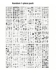 4pcs Floral Tattoo Stencil Stickers, Plant Hollow Temporary Tattoo Template For Arm, Leg, DIY Body Art Painting Party - Black - View 15