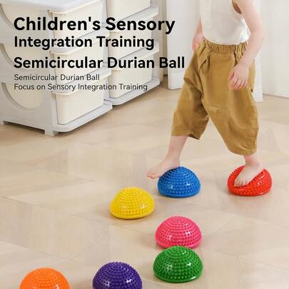 Semicircular Durian Ball Children's Sensory Integration Trainer, Balance Massage Toy For Kids, Motor Skills Development & Sensory Play Equipment, Non-Slip