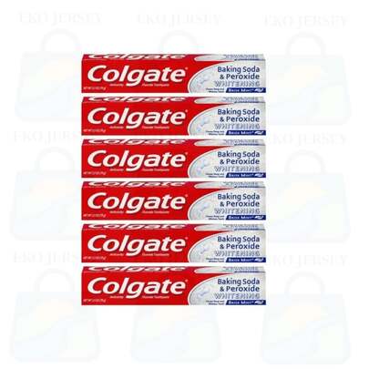  Pasta de dientes Colgate con bicarbonato de sodio y peróxido blanqueadora y anticaries, paquete de 6 de 2.5 Oz