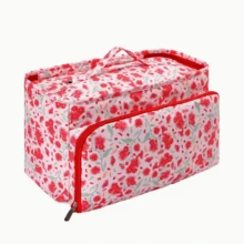 1pc Red Dandelion Floral Pattern Fabric Yarn Storage Tote Bag, Multiple Styles Available, Suitable For DIY Knitting Projects, Crochet, Sewing Accessories Storage - Perfect For Craft Enthusiasts - Red Dandelion Print - View 8