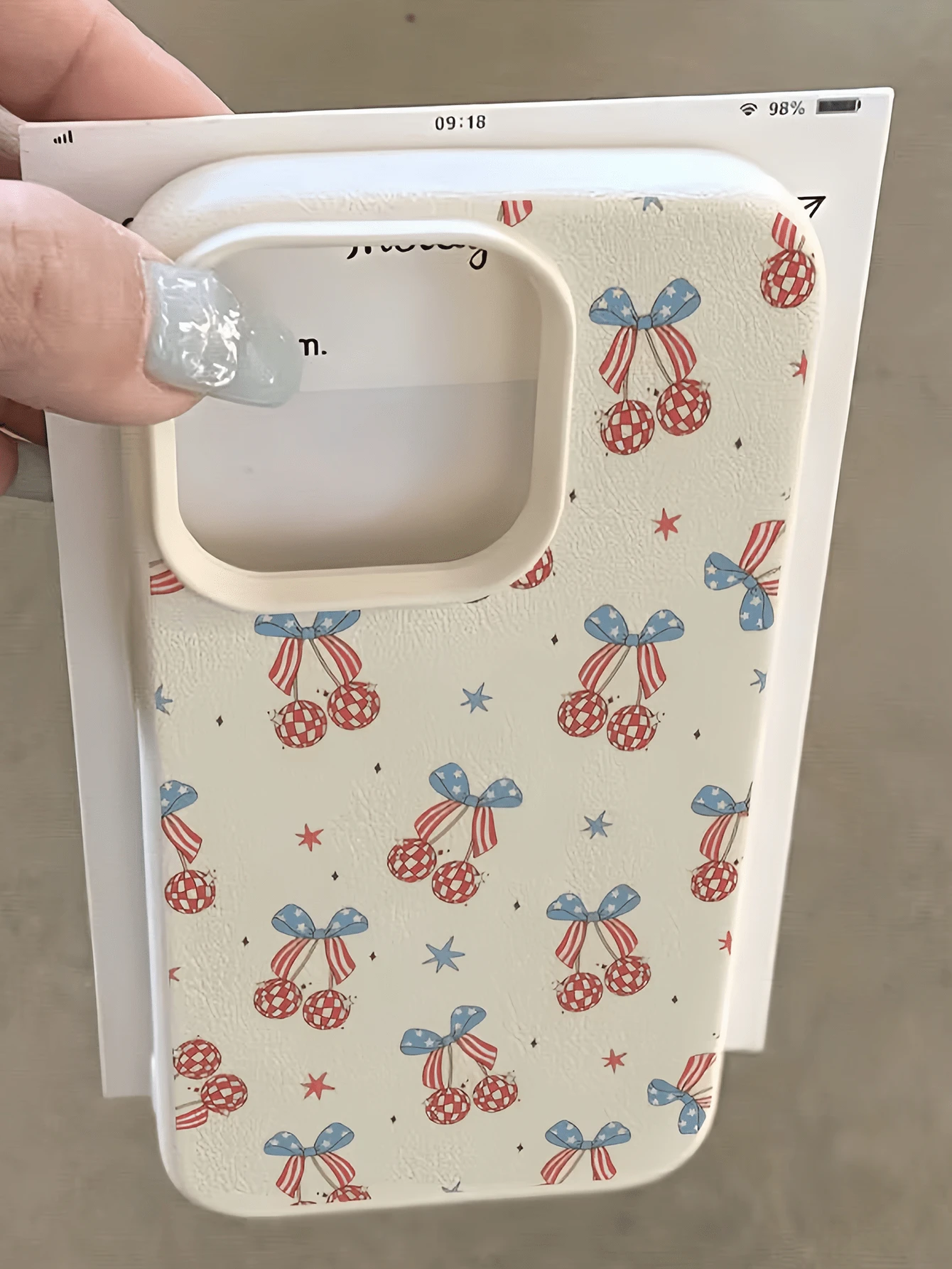 蝴蝶結 1件裝 白色櫻桃星星極簡個性化 TPU 防震全包覆手機殼,適用於 Apple 17, 16, 15, 14, 13, 12, 11 Pro Max, Air 及系列 - 彩色 - 查看 1