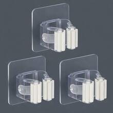 1/3/6/9 Pcs Wall Mounted Mop Holder Storage Shelves, Bathroom Organizer No Drilling Required - Multicolor - View 28