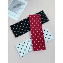 1pcs Women Elegant Sweet Polka Dot Print Elastic Fabric Dot Sports Headband, Suitable For Daily, Fitness, Running, Yoga, Sweat-Absorbing Hair Band Headscarf, Fashion Hair Accessory, Bohemian Style Headband, Elegant Fall Winter Hair Accessories For Women Bows For Vacation Outfits Woman - 彩色 - 查看 6