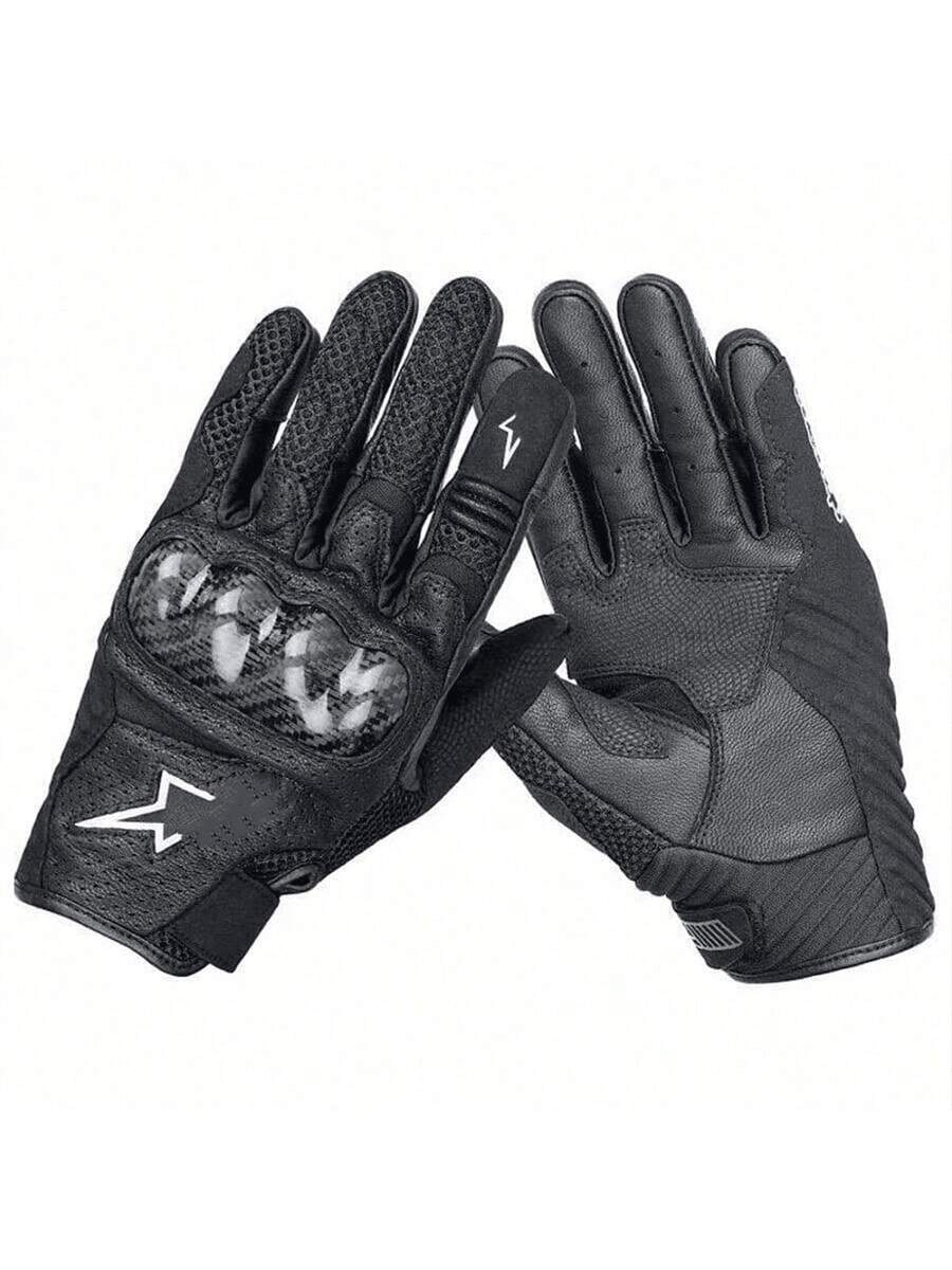Alpines SMX-1 AIR V2 Off-Road Motorcycle Racing Touchscreen Leather Carbon Fiber Motorcycle Gloves - Black - View 1