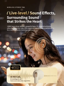 Nuevos auriculares inalámbricos TWS WoSD 2025 - Libertad inalámbrica verdadera sin igual con diseño ergonómico, que ofrece una comodidad suprema y graves potentes, llamadas estéreo HD ACC, compatibles con dispositivos Android, ¡ideales para entusiastas del deporte y la música! - Ver 5