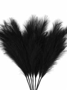 10/30pcs Bohemian Style Artificial Rattan Decor, Large Fluffy Fake Rattan Grass, Suitable For Vase Filler, Rustic Home Kitchen Boho Decor, Room Decoration, Wedding Party Decor (Black), Valentine's Day, Birthday Gift, Graduation Ceremony, Autumn Decoration - Black - View 6